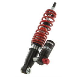 Ammortizzatore BITUBO MEV anteriore per Vespa GTS/GTS Super 125-300ccm ('14-'16), corpo: nero, molla: rossa, con ABE, KBA 91849, regolabile, tubo Ã=32mm, telaio SPORT - confortevole