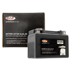 Batteria 12V/5Ah, SIP, SLA4L-BS adatta a quasi tutti gli scooter 50cc 2-/4-Tempi AC/LC, 112x.. ..68x89 mm, batteria microvlies, senza manutenzione, sigillata, precaricata, nera, 25% in piÃ¹ di potenza di avviamento!