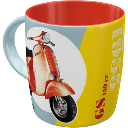 Tazza GS 150 Dal 1955, rosso/bianco/giallo, in ceramica, lavabile in lavastoviglie, adatta al microonde