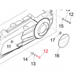 Vite coperchio vario M6x50 mm, esagonale con flangia, AF 8mm, PIAGGIO per Vespa LX/S/Primavera /Sprint/GTS Super/946 125 -150ccm, anche per GILERA/PIAGGIO