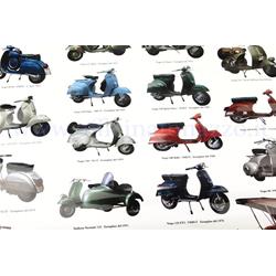 610158M - Vespa poster with various models, size 70x100 (610158M)