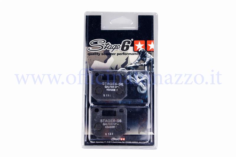 S6-ET1401BB - Stage6 pads for radial brake caliper, 4 pistons, black color for Vespa (length 44mm, width 52.6, thickness 7.5)
