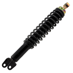 Ammortizzatore posteriore LML per LML Star 125-200 4T/Star Deluxe 125-150 4S/Speedy, corpo: nero, molla: nero, l 385 mm, sede: forcella/occhio, telaio STANDARD - come originale Grado B - riparazione discreta