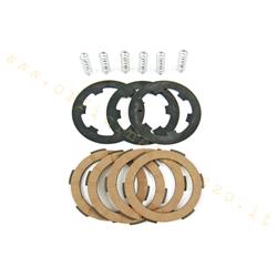 Clutch discs 4 with intermediate cork discs and 6 reinforced springs for Vespa PK HP - FL2