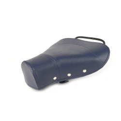 Sella singola pilota colore blu con borchie e cuciture per Vespa VNB 1>6 - VBB 1>2 - VBA - VNA - GT - GTR - GL - Sprint - Sprint V. - TS - Rally - GS 160 - SS 180 - PX tutte le versioni