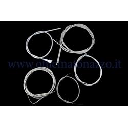 Smooth gray cables / sheaths kit for Vespa PX with disc brake