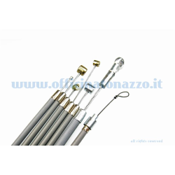 Kit cavi/guaine grigi con guaina autolubrificante interna per Vespa Primavera - ET3 - PK S - ETS - PK XL
