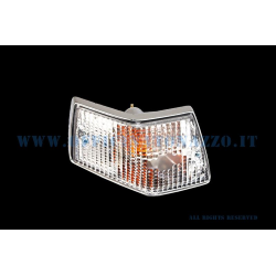 Indicatore di direzione posteriore sinistra bianca con bordi cromati per Vespa PX - T5