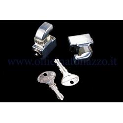 Chromed anti-theft padlock for bonnets Vespa GT - GTR - TS - Super - GL - Sprint - Sprint V. - 160GS - 180 SS - Rally - PX (2 Pcs)