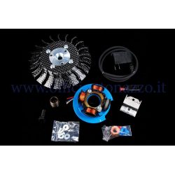 Accensione Parmakit anticipo variabile cono 20 - 1,0 kg con volano ricavato dal pieno per Vespa PK XL - ETS  - HP - FL (ventola carbon look)
