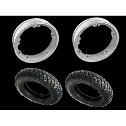ruedas pareja ya montados completa gris círculo sin cámara 2.10x10 con tubeless neumático de invierno IRC 3,50 x 10 - 59J M + S
