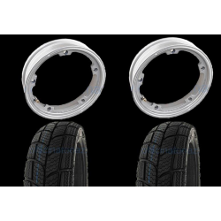 ruedas pareja ya montados completa gris círculo sin cámara 2.10x10 con neumáticos de invierno Kenda K701 sin cámara 3.50 x 10 - 47L M + S