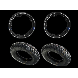ruedas pareja ya montados sin cámara 2.10x10 círculo negro completo con tubeless neumático de invierno IRC 3,50 x 10 - 59J M + S
