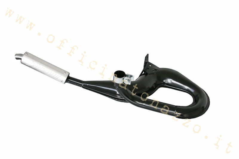 Black Simonini expansion muffler with aluminum silencer for Vespa px 125 - 150