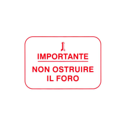 Autocollant Vespa "Important, ne pas ustruire le trou" couleur rouge.