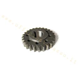 Pinion 25 meshes with primary DRT ZZ 69 (ratio 2.76) straight teeth for Vespa 50 - Primavera - ET3