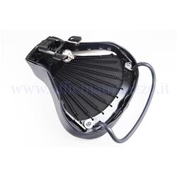 de color negro Saddle solo rider without tachuelas y costuras para Vespa VNB 1> 6 - VBB 1> 2 - VBA - VNA - GT - GTR - GL - Sprint - Sprint V. - TS - Rally - GS 160 - SS 180 - PX todo versiones