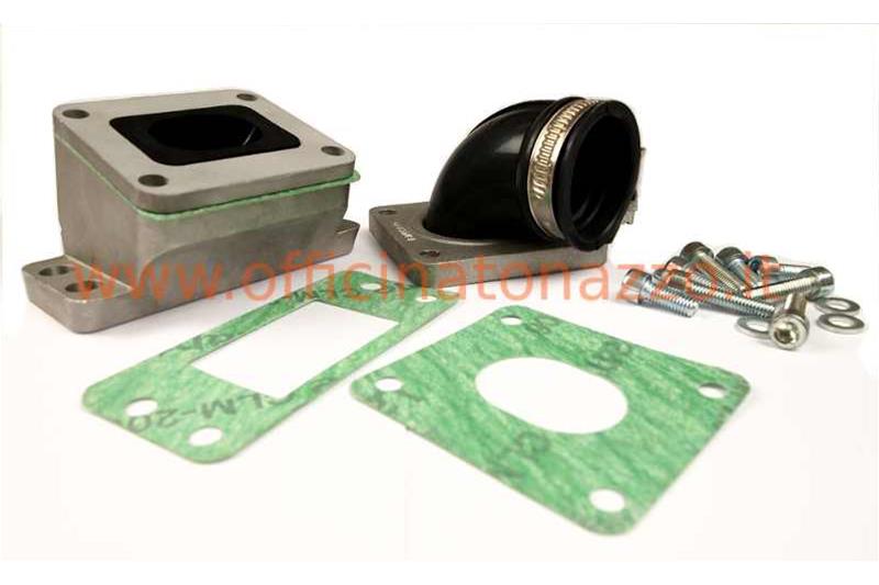 Collettore lamellare completo per carter motore Pinasco SLAVE con aspirazione lamellare per Vespa 200cc