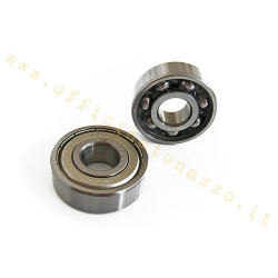 Ball bearing -6201/2RS- shielded (12x32x10) front wheel hub for Vespa 50 - Primavera - ET3 and PX 1st series drum 16 pin VBB - VBA - VNA - VNB - GT - GTR - TS - GL - GS Sprint - Sprint Veloce - Super