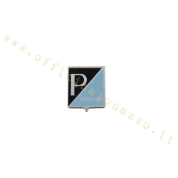 Rectangular Piaggio badge, adhesive, aluminium, 25x28mm for Vespa  50 1963&gt