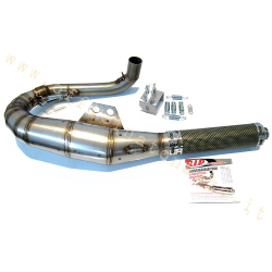 Marmitta ad espansione Performance Racing in acciaio inox con silenziatore in carbonio per Vespa 125 - 150