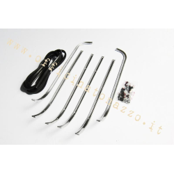 Complete footboard strips with tips, rivets and rubber for Vespa PX