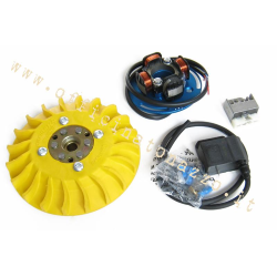 Accensione Parmakit anticipo variabile cono 20 - 1,0 kg con volano ricavato dal pieno per Vespa PX 125/150/200 - PE200 (ventola gialla)