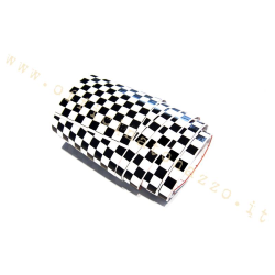 Aufkleber Vespa mit schwarz-weißen Schachbrettstreifen 56 x 6,5 cm (2 Stück)
