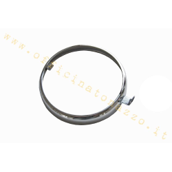 Chrome front headlight frame with Siem logo Ø105 for Vespa 125 VN2T