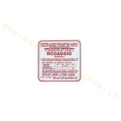 Adesivo Vespa "Rodaggio 6%" - 4 marce, rosso