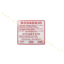 Adhesivo Vespa «Rodaggio 2 %», color rojo