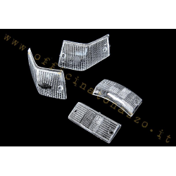 White front and rear indicator light bodies for Vespa PX- PE- T5