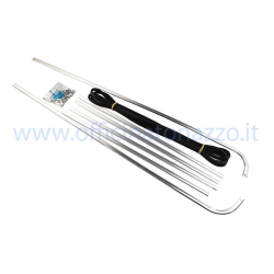 Complete footboard strips with tips and rivets for Vespa Super - VNB 3/4/5/6