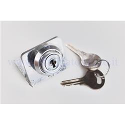 0475640LU - Lock with long plate and smooth key for Vespa 150 1957/58 - GS 150 1956/61 VS2T> 5T
