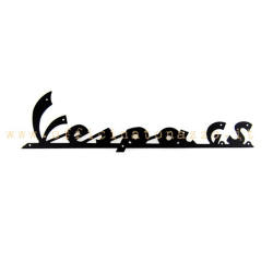 Targhetta anteriore "Vespa GS" nera per Vespa GS160 VSB1 dal 62>64 ( lunga 17cm)