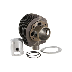 Cylindre PIAGGIO par SIP 125 cc pour Vespa 125 VNB/GT/GTR 1°/Super, Ø 52,5 mm, fonte nodulaire, 2 transferts, course 57 mm, 2 segments de piston, 3° transfert fermé avec entretoise