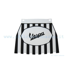 Spritzschutz (mit schwarzer Aufschrift „Vespa”) aus Gummi, Modell „Europa”, schwarz und weiß