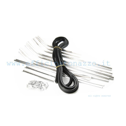 Complete footboard strips with tips and rivets for Vespa VN1&gt