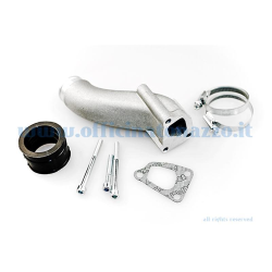 Polini 28mm intake manifold with 3-hole connection and flexible coupling for Vespa 50 - Primavera - ET3
