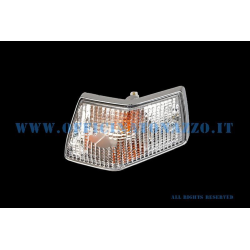 Indicador de dirección trasero derecho blanco con bordes cromados para Vespa PX - T5