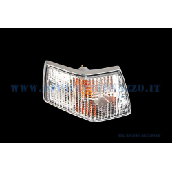 Indicador de dirección trasero izquierdo blanco con bordes cromados para Vespa PX - T5