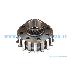 DRT Z 23 pinion engages on Piaggio Z 67 and Z 68 primary gear - "Z65 DRT" (ratio 2.82) helical gear for Vespa 8-spring clutch