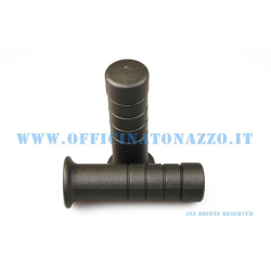 Pair of light grey Ø 24mm handle grips for Vespa PK  50 - 125/ FL2 1990 (Original Piaggio ref. 266187)