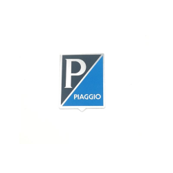 Écusson Piaggio adhésif en aluminium 36x46 mm