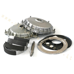 Kit for converting 8" to 10" wheels, complete with brake shoes, drums, dust covers and front pin