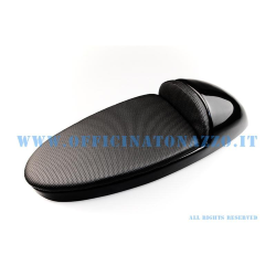 Sillín monoplaza modelo carrera en ABS negro con palanca de apertura y cojín para Vespa 50 - Primavera - ET3