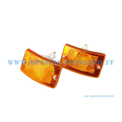 Pair of orange front turn signals for Vespa PK XL- FL2