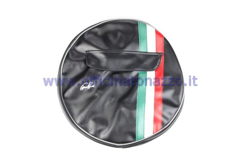 Copriruota di scorta nero con fascia tricolore e tasca portadocumenti per cerchio da 10"