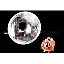 Front glass headlight complete with bulb holder for Vespa PX 125/150/200 - Arcobaleno