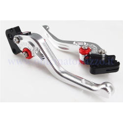 Pair of PM PRO levers in aluminium, machined from solid, adjustable for Vespa PX - PE - 50 - Primavera - ET3 - TS - 160 GS - 180 SS - Rally - Sprint - GT - GTR